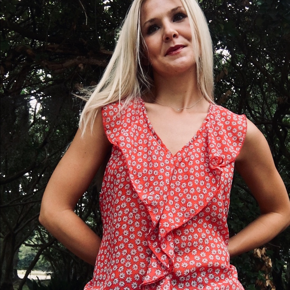 “Metaphor” Red Floral Tank